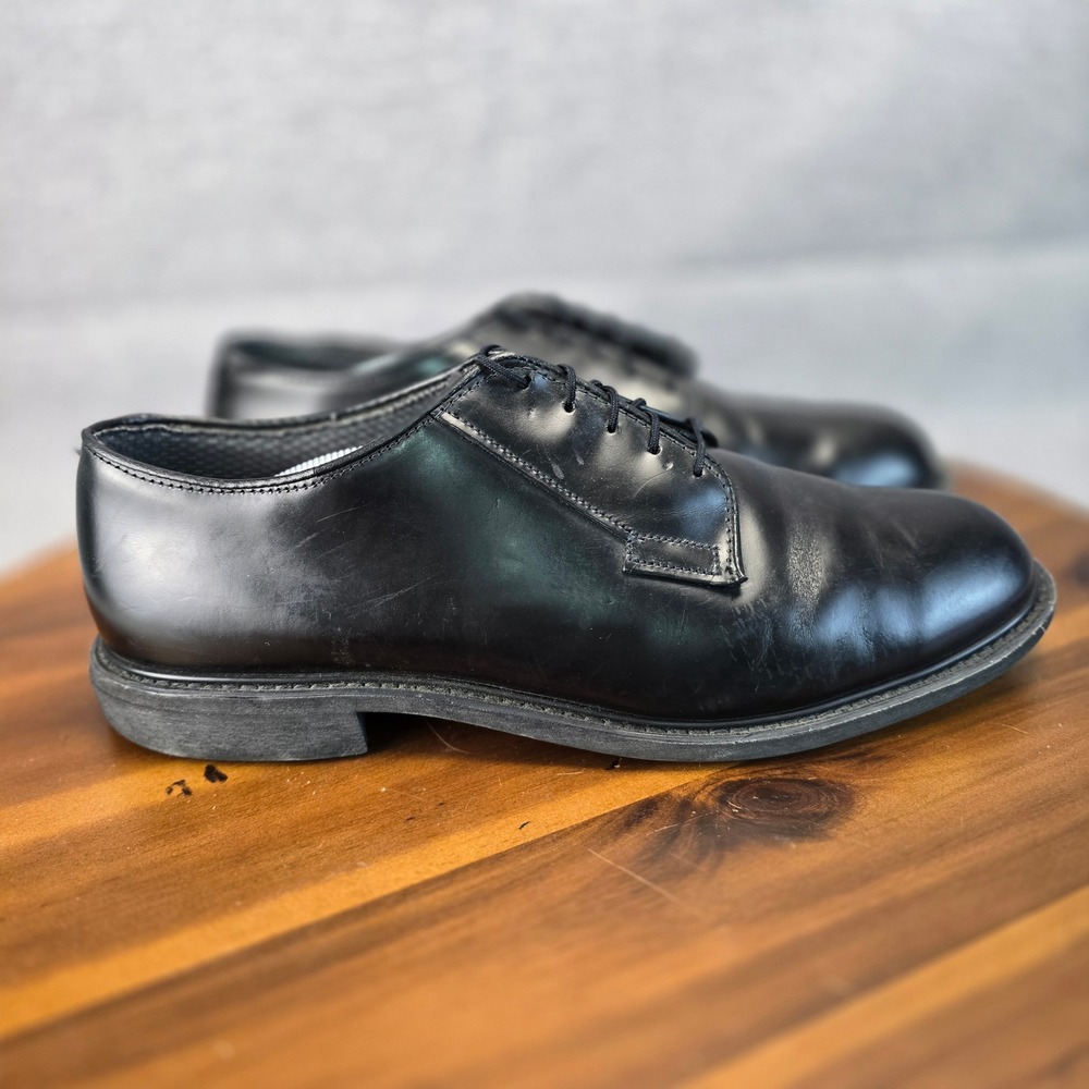 Bates Mens High Gloss Oxford Uniform Shoes Black E00968C Vibram Sole Size 13 D